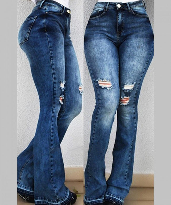 THE SCULPTOR FLARE Split-Hem High-Rise Denim